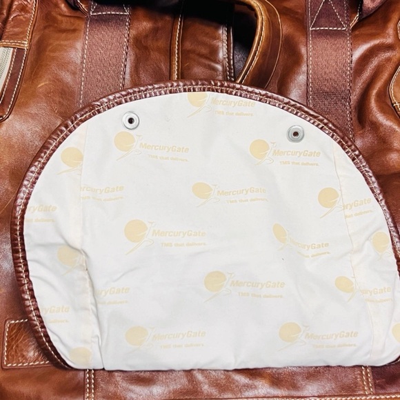 Leather Mercury Gate Barrington Collection Rucksack Backpack Brown Canvas Inside - Picture 12 of 16